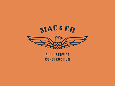 MAC & CO CONSTRUCTION BRAND IDENTITY LOGO bird construction eagle illustration logo pnw vector vintage