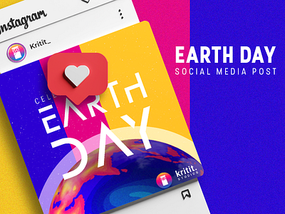 Earth Day Social Media Post animation design graphic design illustration illustrator instagram kritit studios minimal motion graphics photoshop shot social media posts typography vector