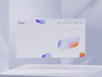 Scroll animation. Datagen rebranding 3d artist ai animation branding c4d clean glass gradient home landing page logo minimalistic mobile motion graphics scroll transition ui ux web white