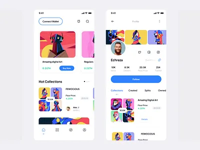 NFT Marketplace appdesign concept crypto design market marketplace minimal nft nft marketplace shopping ui uidesign userinterface