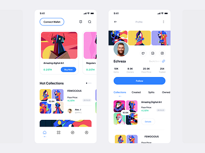 NFT Marketplace appdesign concept crypto design market marketplace minimal nft nft marketplace shopping ui uidesign userinterface