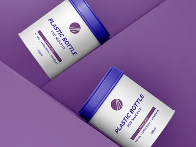 3d plastic/paper jars mockup for food and beauty products bucket