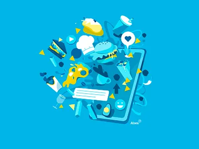 Food_ mobile adobe illustrator fast food food illustration illustrator mobile vector