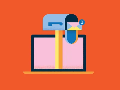 Email Inbox Zero chris rooney computer deliver download email emailing illustration inbox laptop letter mailbox message open post screen stipple zero