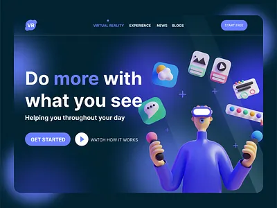 Virtual reality web UI app design ar branding design illustration motion graphics ui ux vector virtual reality vr web website