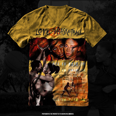 Nu V-neck T-Shirt Mockup of "Love & Basketball" apparel branding clothing design graphic design illustration logo t shirt typography vector