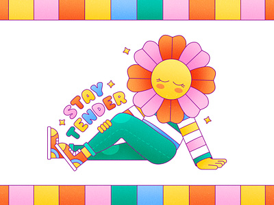 Peachtober22: Mask character design character illustration colorful cute design flat floral flower human illustration illustrator kawaii kid illustration kids laying back person sitting tender texture vector