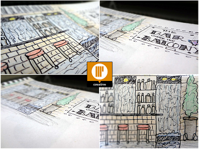 Raw Pencil+Pen Sketchbook Doodles - The Bar under the Balcony branding design graphic design illustration logo typography vector