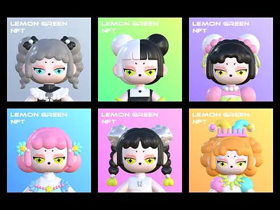 LEMON GREEN NFT 3d design ip modeling nft nomad