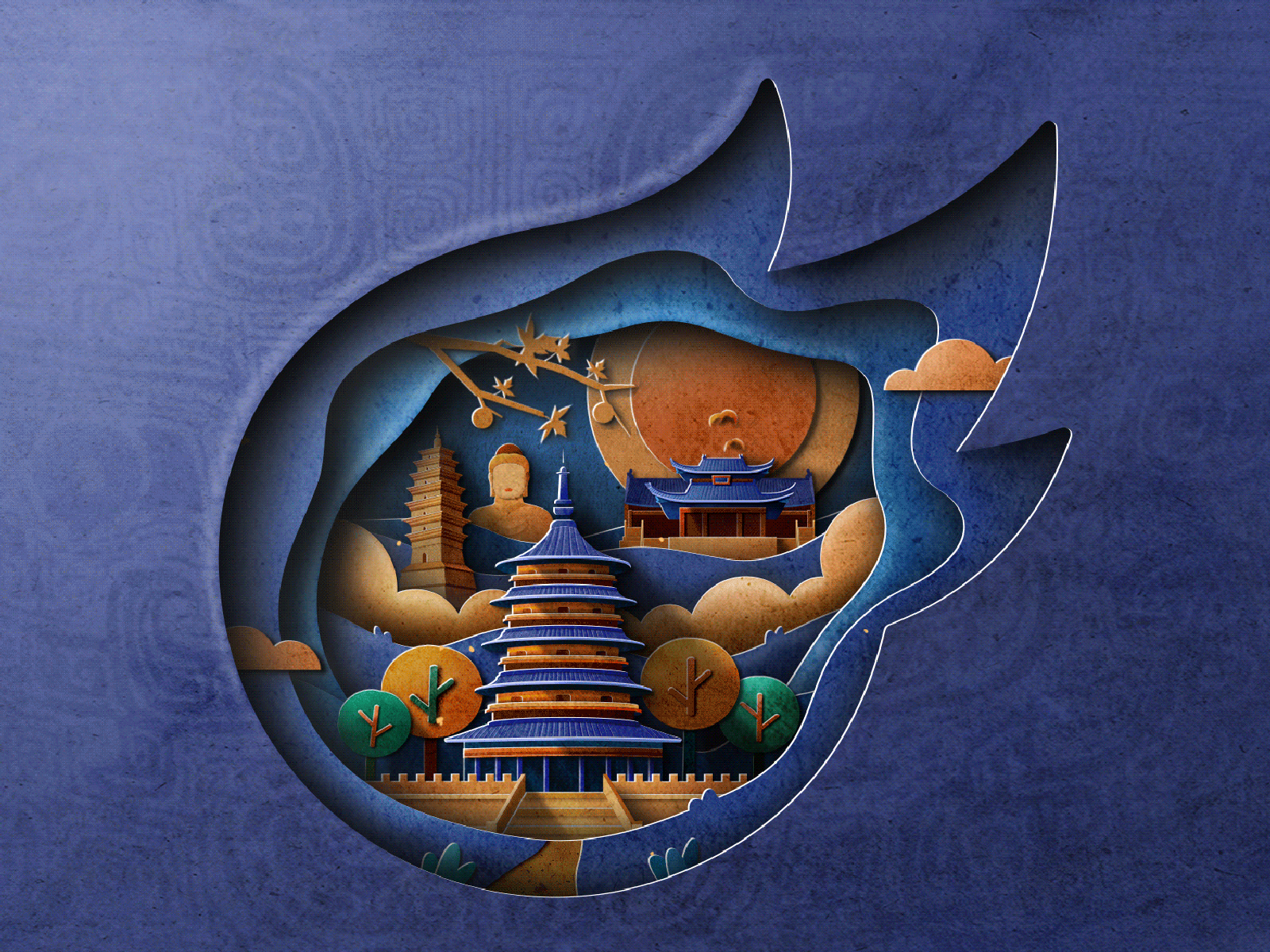 中国古都洛阳 design illustration