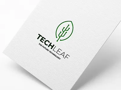 Tech Leaf Logo Design brand branding color design illustration leaf leaf logo logo minimalist logo prio hans tech tech logo typography vector