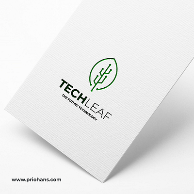 Tech Leaf Logo Design brand branding color design illustration leaf leaf logo logo minimalist logo prio hans tech tech logo typography vector