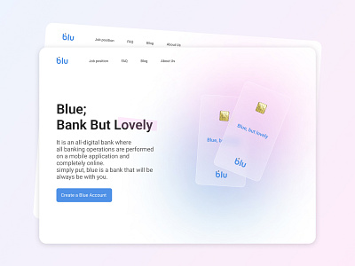 Bank landing page bank design glassmorphism herosection landing minimal trend ui uiuxdesign ux web