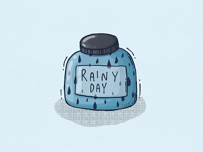 Rainy Days 2d digital art drops illustration jar memos preserve rain
