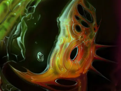 Inspirited by Hans Giger 3d art concept conceptart design graphic design horror illustration neon spooky tribal virus