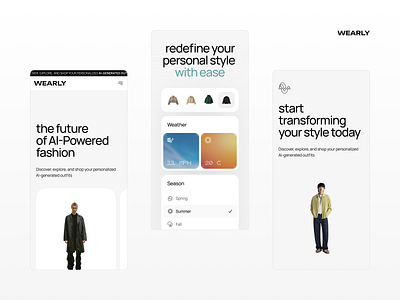 Wearly - mobile ai app branding clean design fashoin illustration logo minimal mobile outfit ui ux website www