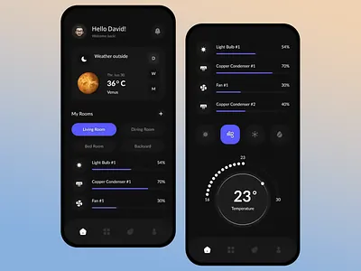 Smart Home Control App Design app design climate control connected living device management digital experience energy efficiency home home automation home control home security interactive design mobile app smart devices smart home temperature control ui design ui innovation user friendly ux design ux ui