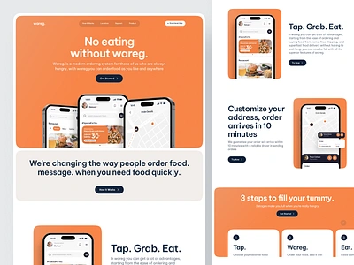 Wareg - Food Delivery Web App. clean cooking courier delivery dinner fast food food food delivery food web lunch minimal minimalist order restaurant restaurant web shipping shop web app web design website