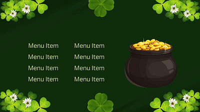 St. Patrick's Day Menu Animated Finch Template animated canva design finch graphic design motion graphics presentation