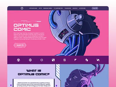 OPTIMUS COMIC blockchain crypto gaming landing pages ui trending website design