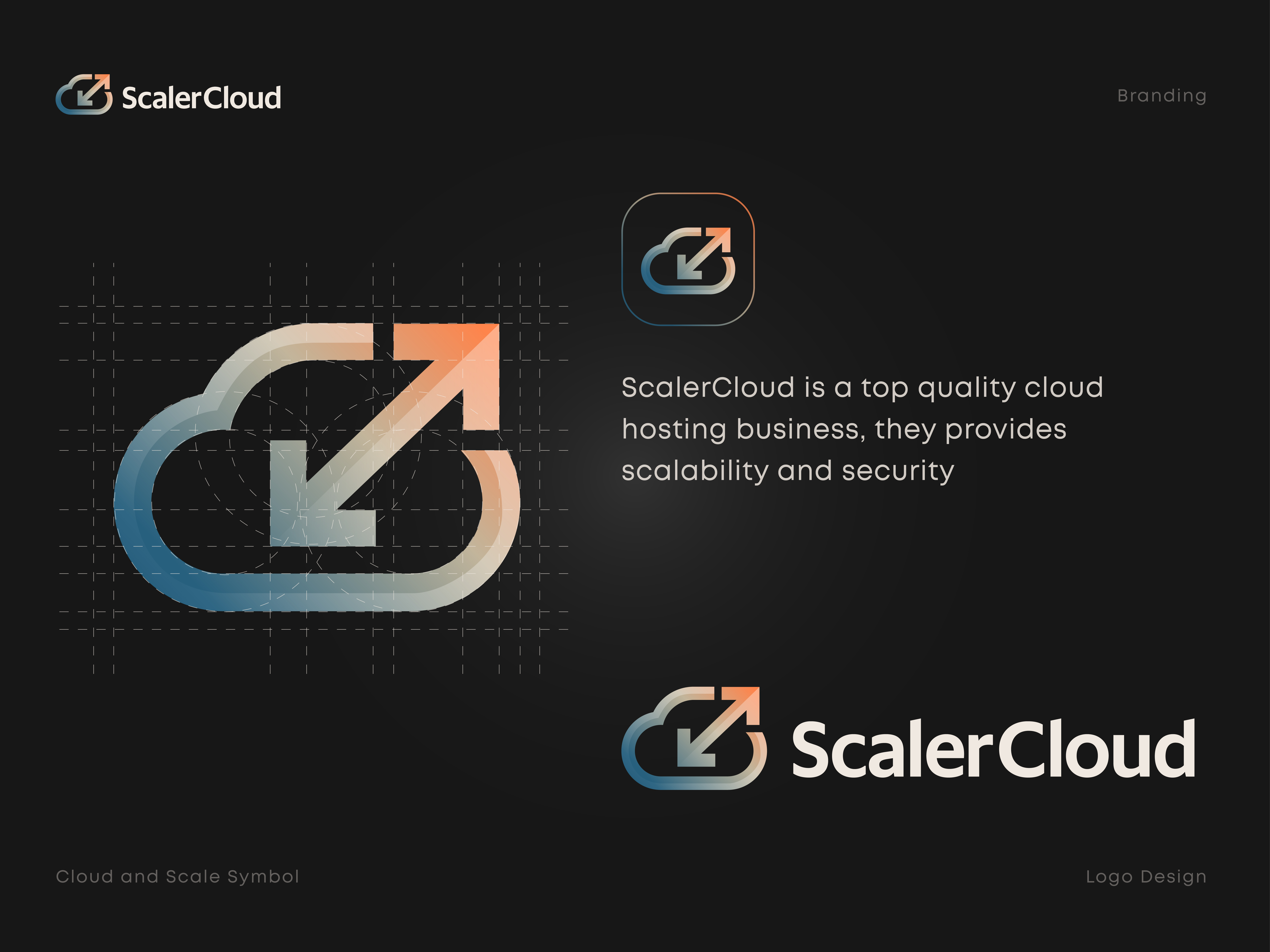 ScalerCloud Logo brand brand identity branding cloud host hosting icon identity logo logo design logo mark logodesign logos logotype modern logo server technology typography vector web hosting