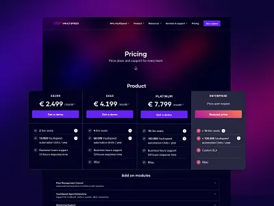 Vaultspeed pricing branding conversion design experience design pricing pricing page saas saas website typography ui ux visual design