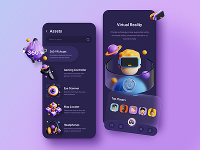 Virtual Reality App Design app app design ar augmented reality dark mode glass meta metaverse mobile ui ui design ux virtual reality vr vr design