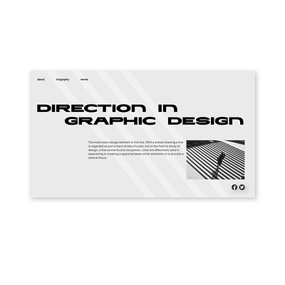 About direction design graphic design landingpage typography ui