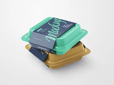 Packaging Container Mockup app branding container cute design food container illustration logo mockup packaging packaging design