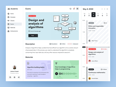 Academia - E-learning Platform color concept dashboard design desktop e learning education interface platform ui user experience ux