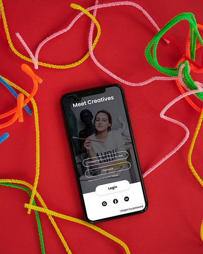 Social Network for Creatives Login Page adobe xd app app design branding creatives design figma ui ui designer ui ux ux ux design ux designer