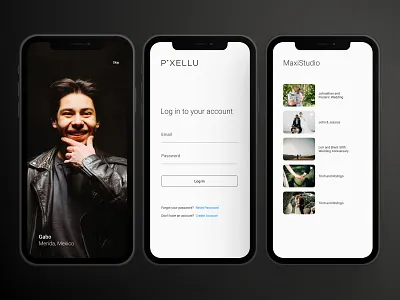 Mobile Companion App For Professional Photographers app concept design interface login mobile photography