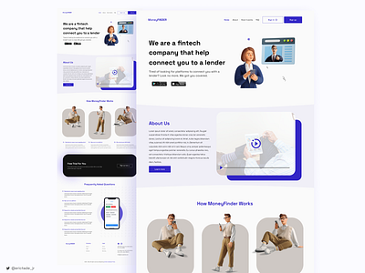 MoneyFinder Landing Page design designs figmadesign landing page product design ui uiux ux