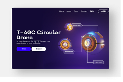 Drone Landing page 3d 3d design illustration product design ui web design website website design