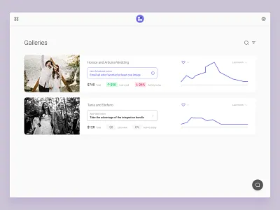 Photo Galleries Manager With Sales Automation Features angular dashboard design gallery google material interface manager photography