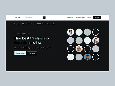 Job Care - Hero Section clean design hero section job job finder landing page product typography ui ux web web design