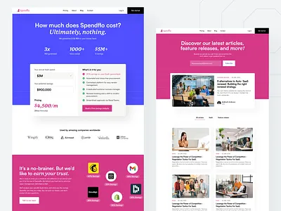 Spendflo: SaaS Pricing Page Design (Live) conversion rate optimisation copywriting hero exploration homepage illustration india marketing site marketing website pricing pricing page saas saas dashboard saas design saas product saas website ui web design webflow webflow development website