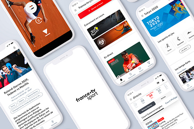 France Televisions Sport app Design android app branding design design system interface iphone media mobile sport ui ux