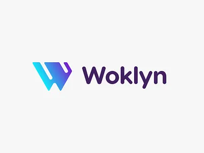 Logo for Woklyn brand identity branding colorful fast delivery laundry logo pressing iron tech