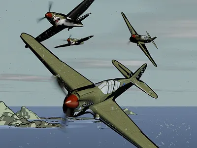 P-40 Warhawks 3d animation blender comic illustration npr shading