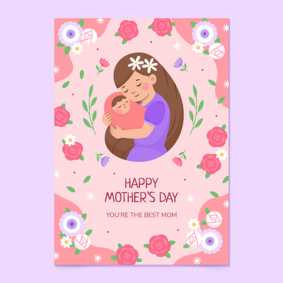 Mother's Day Greeting Card adobe illustrator celebration family happy mothers day mom moms day vector illustration