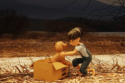 Coco saves Polly 3d 3dillustration character design dog illustration puppy