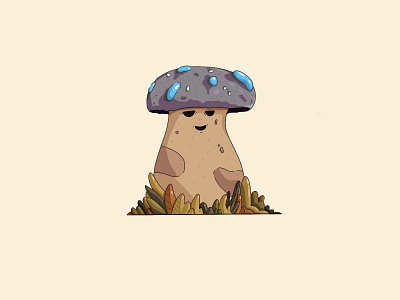 High mushroom art flora fungus graphic design high illustration leaf leaves mushroom mushrooms nature plant procreate procreate art