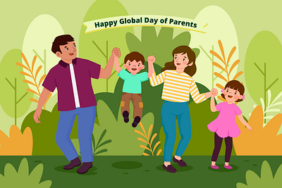 Global Day of Parents adobe illustrator family family bond global day of parents love family love kids love parents parents vector illustration