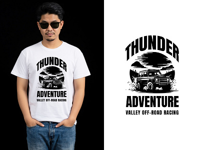 🚙 Thunder Adventure – Off-Road Racing T-Shirt Design 🏁 graphic