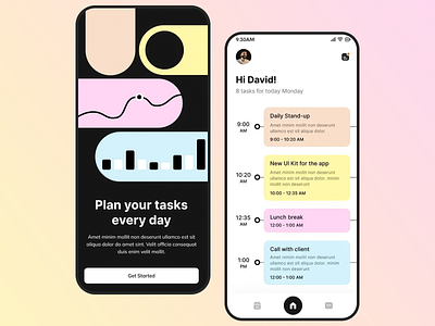 Task Planner & Organizer App app design daily planner goal setting interactive ui mobile organizer modern interface organizer personal tasks productivity app schedule planner smart calendar task manager task planner time management ui design user experience user friendly ux design ux ui work tracker