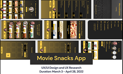 MovieSnacks App High Fidelity Prototype app design figma photoshop prototype ui ux