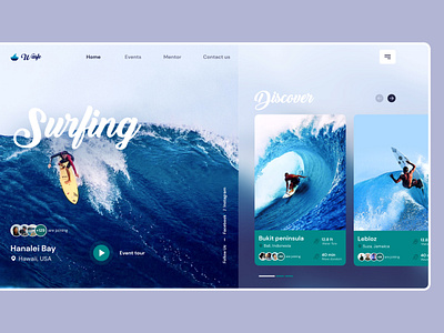 Surfing website design 2022 beach homepage inspiration design landing page ocean sports sports app summer surf surf surf borad surfer surfing 2022 surfing app surfing website travel app wave web design