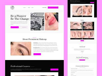 Wake up Permanently Beautiful design eyebrow female haircutting makeup nailpaint ui ux web