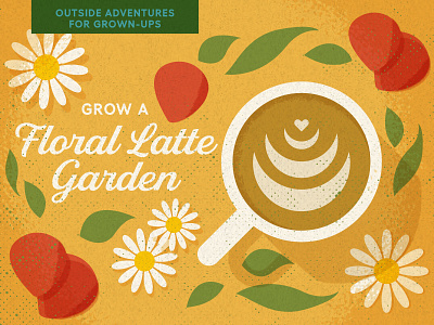 Outdoor Adventures: Floral Latte Garden adobe cute floral garden gardening geometric illustration illustrator latte rose scotts texture